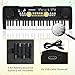 Kids Piano Keyboard with Microphone, 49 Keys Portable Electronic Piano Keyboard for Kids Beginners Ages 3 4 5 6 7, Toy Music Keyboard Birthday Xmas Gift for Girls Boys, Black