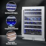 BODEGA 24 Inch Wine Cooler,56 Bottle Wine Refrigerator Dual Zone, Built-In and Freestanding Wine Fridge,with Quick and Silent Cooling System for Red, Rose and Sparkling Wines,Stylish Look - Image 6