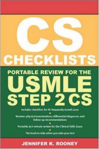 CS Checklists: Portable Review for the USMLE Step 2 CS (Clinical Skills ...