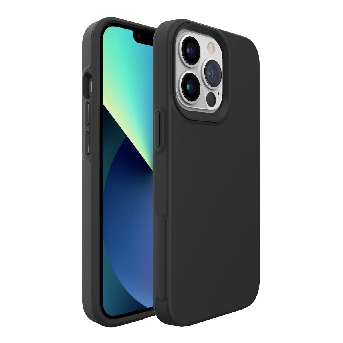 JT Berlin BackCase Pankow-Safe Silicone Case Apple iPhone 13 Pro Protective Case [US Military Standard, Wireless Charging (Qi) Compatible, Camera and Screen Protector] Black