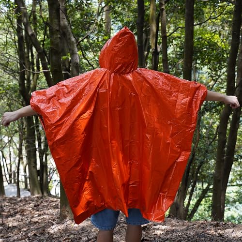 Image of 6 Pcs Emergency Rain Poncho,3 Pcs 3in1 Emergency Survival Bracelet,Emergency Insulation Blanket,Survival Camping Blanket,Suitable for Marathons, Outdoor Travel, Hiking,Or First Aid