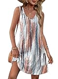 OFEEFAN Tie Dye Dresses for Women Sundresses Casual Beach Boho Trendy Dress Cover Up Floral 22 L