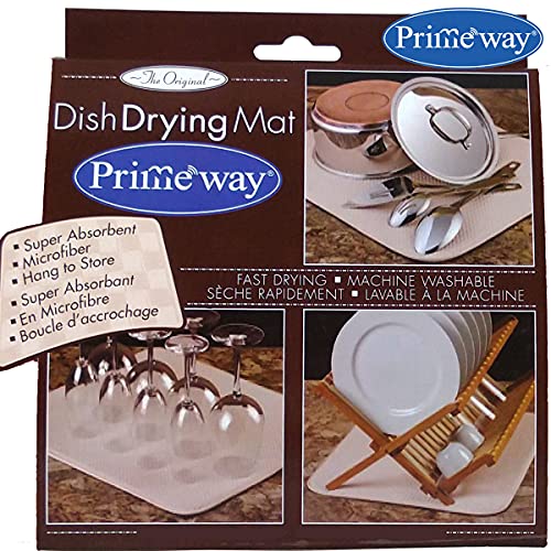 Image of Primeway Honeycomb Polyester 50x38cm Dish Drying Kitchen Platform Sink Mat | 280 GSM | Pink