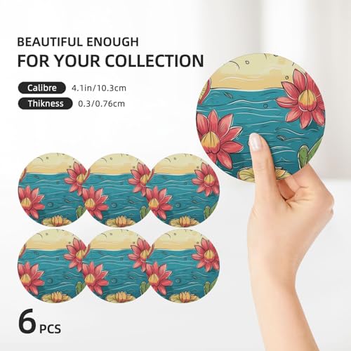 Dessous de verre en liège et céramique pour protection table contre taches