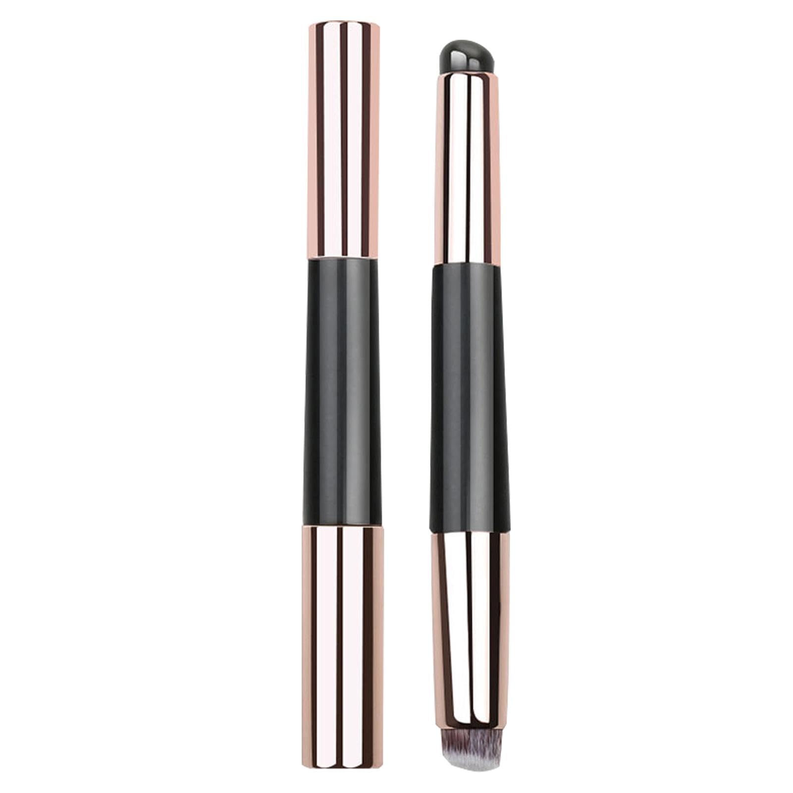 Pennello per trucco in silicone, applicatore per rossetto - Pennello per olio labbra portatile testa tonda | Pennello multiuso per olio labbra in silicone con coperchio, applicatore per trucco dop