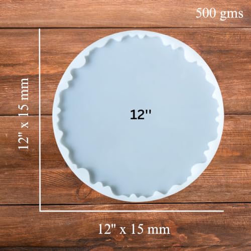 Image of R H LIFESTYLE Silicone Moulds Round Agate Coaster Mould for Resin Art Epoxy Casting Mould Tray Clock Photo Frame Mold Resin Coaster Mould 12 Inch