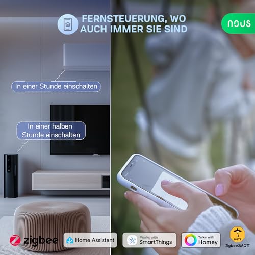 NOUS A7Z ZigBee 3.0 Smart Socket with Energy Monitoring (16A) - 2 Pack