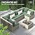 UDPATIO Patio Furniture Set Outdoor Modular Sectional Sofa Set 7 Piece Wicker Rattan Conversation Patio Couch for Porch Garden Backyard (Grey/Green)