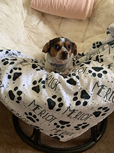 Squishy Cheeks Personalized Paw Print Dog Blanket With Pets Name thumb #7