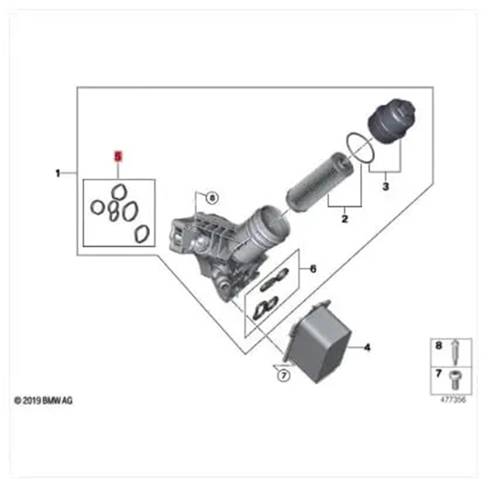 Termostat Zestawy uszczelek chłodnicy oleju 11428583896 FKM pasujące do silnika BMW B58 B57 serii 12345678 X3 X4 X5 X6 X7