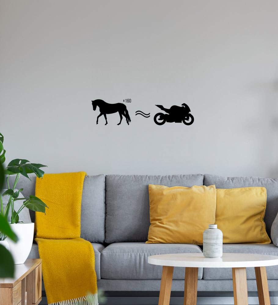 de - Adesivo da parete, motivo: cavallo è moto, 176 x 46 cm