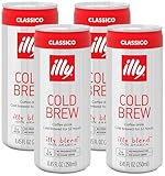 illy Ready To Drink Coffee - Cold Brew Cans - 100% Arabica Coffee - Smooth & Refreshing Taste - Convenient, Easy to Carry Coffee Drink – No Preservatives - 8.5 oz. (Pack of 4)