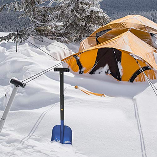 SHANTRA Aluminum Snow Shovel, Collapsible Utility Shovel 3 Piece Design, Lightweight Portable Car Emergency Shovel Aluminum Alloy Snow Mud Removal Tool