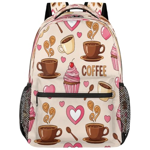 Mochila para ordenador de 15.6 pulgadas en color café cupcake para estudiantes