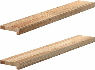 vidaXL Appuis de fenêtre 2 pcs Bois de chêne Massif Non traité, Rebord de fenêtre, Appui de fenêtre en chêne, Appui de fenêtre en Bois