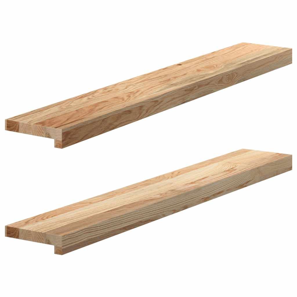 Fensterbänke 2 Stk Unbehandelt 100x15x2 cm Massivholz Eiche | Robust und langlebig, natürliche Maserung, pflegeleicht mit feuchtem Tuch, ideal für Dekoration