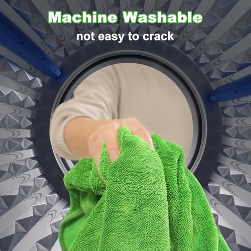 Image of JOYMOOP Microfiber Towels for Cars, 2 Pack 35.4 inch x 23.6 inch Car Drying Towel, Green Reusable Car Towel, Quick Drying Car Microfiber Cleaning Cloth for RVs, SUVs, Trucks