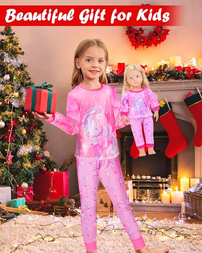 Sylfairy Girls Pajamas Set Matching Doll Pjs Toddler Kids Sleepwear Christmas Clothes Gift3