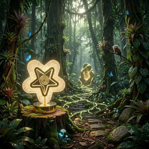 Image of Crystal Star LED Table Lamp - Aesthetic Warm White Night Light, Decorative Bedside Lamp with Golden Metal Base for Bedroom, Living Room, Home Decor & Gifting