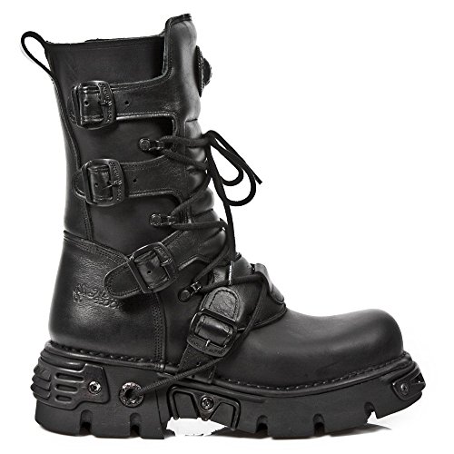 Bottes New Rock M.373 S18 Noir avec finitions metalliques robustes