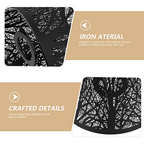 Image of 1pc Wrought Iron Lampshade Decorative Lampshade Durable Practical Desktop Decor Light Bulb Accessory E27 Light Mouth Tree Shadow Home Decor