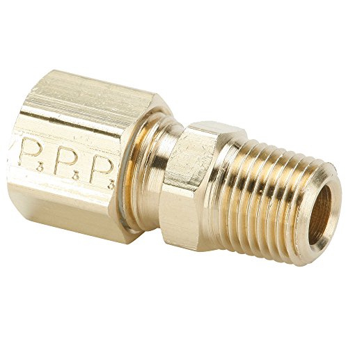 Parker 68C-7-4 Fitting, Tube to Pipe, Brass, Compression and Male Pipe Connector, 7/16