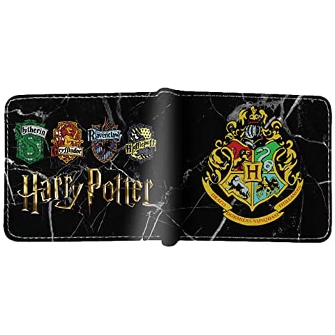 FAMILIO Harry Potter Peripheral Wallet Harry Potter Change Purse Black Leather Wallet Hogwarts Wallet Children's Mini Bag Coin Bags for Holiday and Birthday Gifts Cover