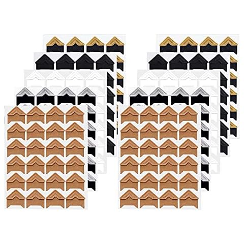 Photos Mounting Sticker, 120 Pcs Photo Corners Stickers Self Adhesive for Bedroom DIY Scrapbooking, Picture Album(5 Color) Cover