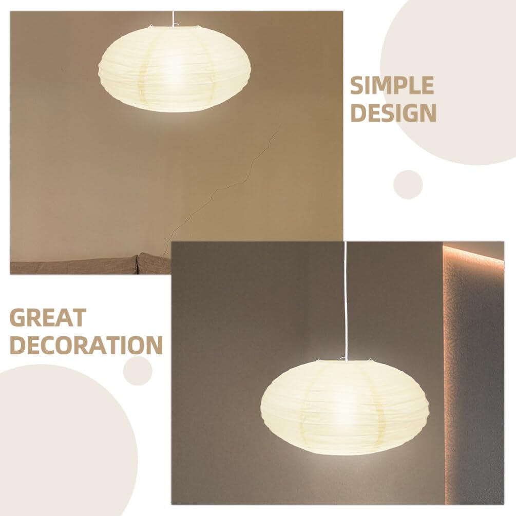 LIFKOME Pantalla De Lámpara De Linterna De Papel 2 Uds. Linterna Colgante De Estilo Japonés Chino Cubiertas De Luz Redondas Ovaladas Plegables Protector De Luz De Techo Para Decoración