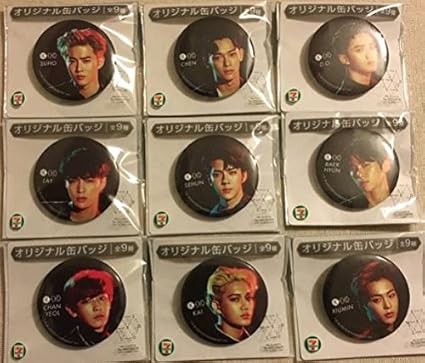 Amazon セブンイレブン 限定 缶バッチ フルコンプ Exo 全9種類 フルコンプ アイドル 芸能人グッズ 通販