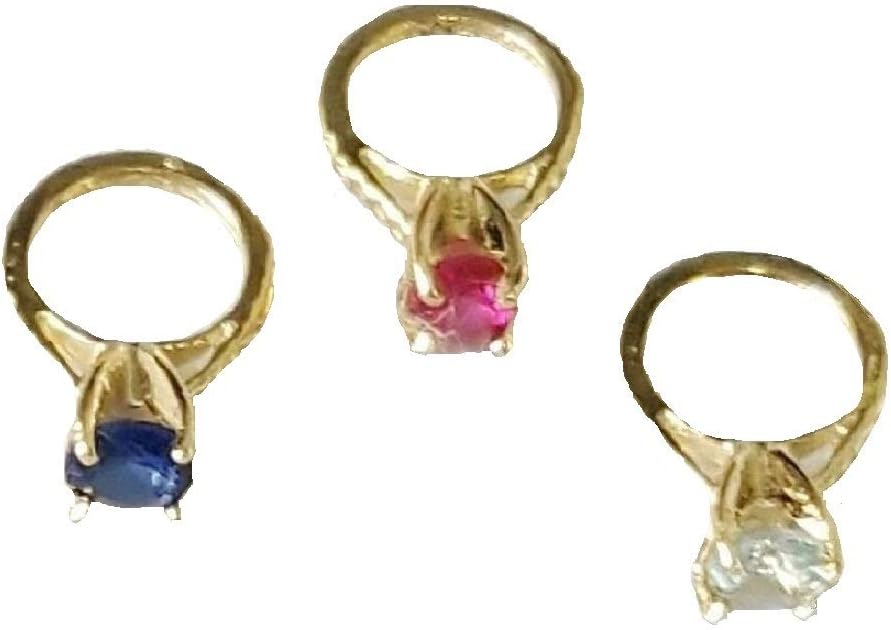 14K Yellow Gold Small Ring Pendant Charm w/Birthstone Colored CZ Stone or Pearl