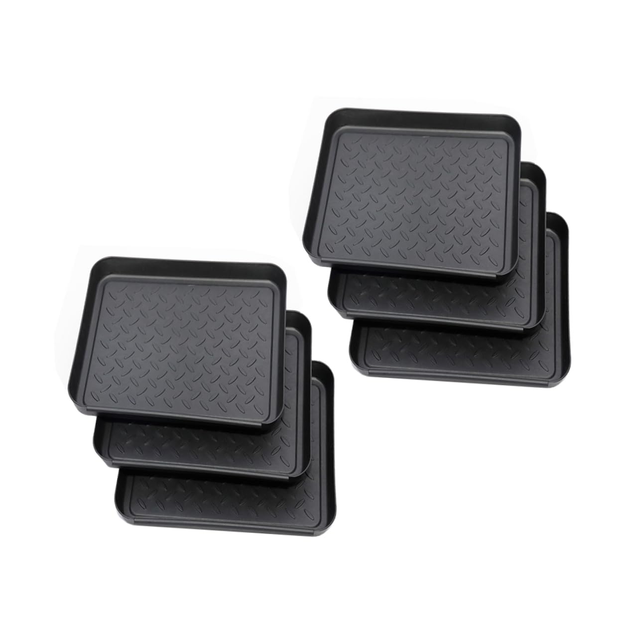 Luxshiny 6Pcs Multi Functional Shoe Tray Indoor Outdoor Boots Display Organizer for Entryway Hallway Easy to Clean Sundries Storage