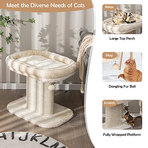 Árbol para Gatos 2 Niveles, Beige, 19.5 pulg miniatura 2