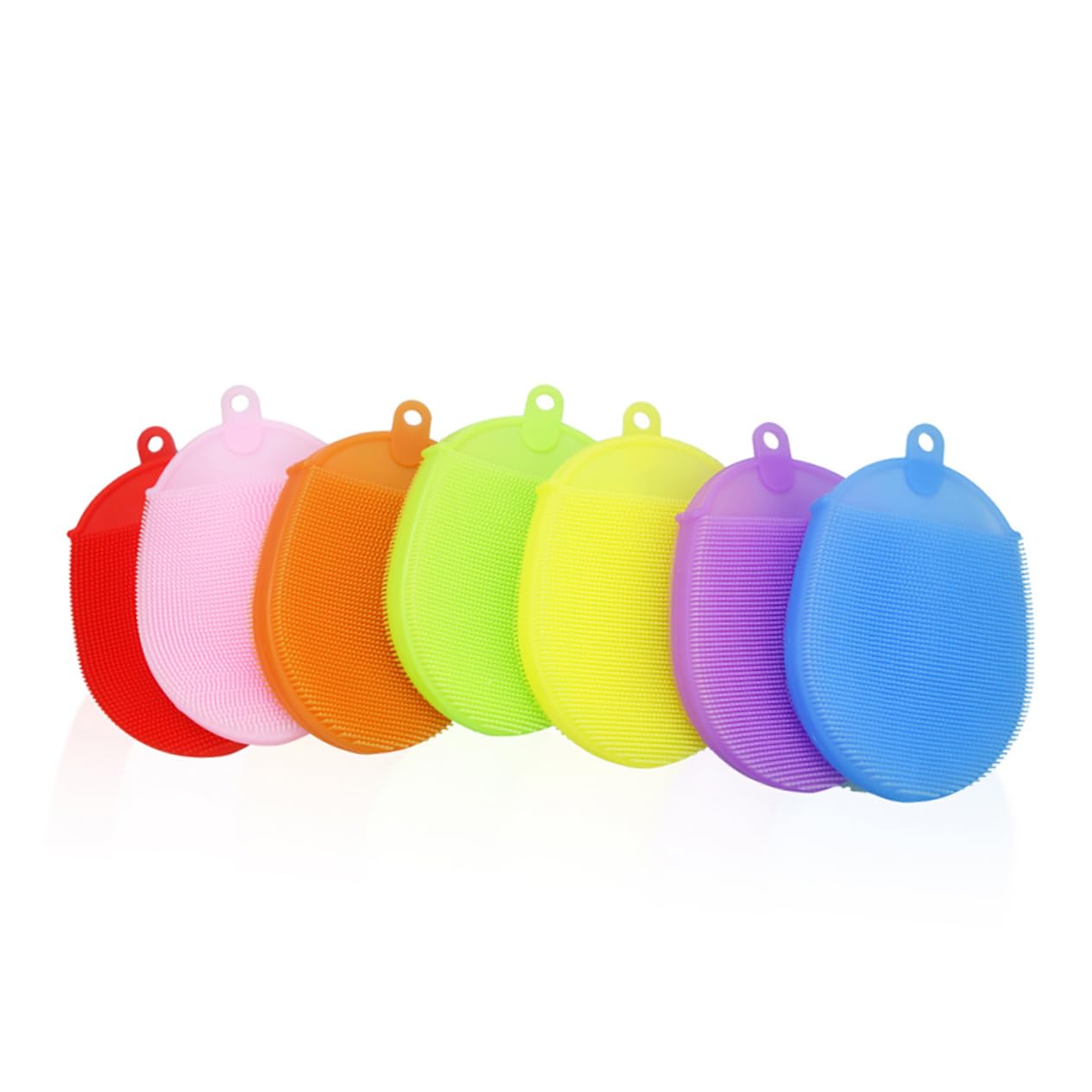 BESTYASH 2pcs Pink Silicone Bathing Brush Slip Shower Scrubber for Gentle Exfoliation and Facial Cleansing for All Skin Types