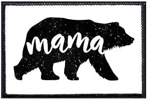 Mama Bear Morale Patch | Customizable Hook and Loop Attachable Emblem for Your Journey