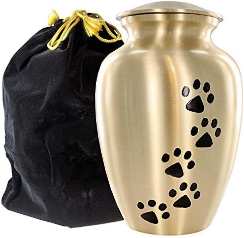 Gold Medium Pet Urn for Dogs Ashes â€“ A Loving Resting Place for Your Special Dog or Cat â€“ for Medium Pets up to 42 Pounds
