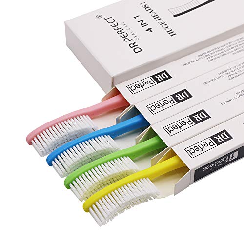 Dr Pefect Extra Hard & Firm Toothbrush Bpa Free Large Long Head Whitening Teeth Pack Of 4 #TOP1