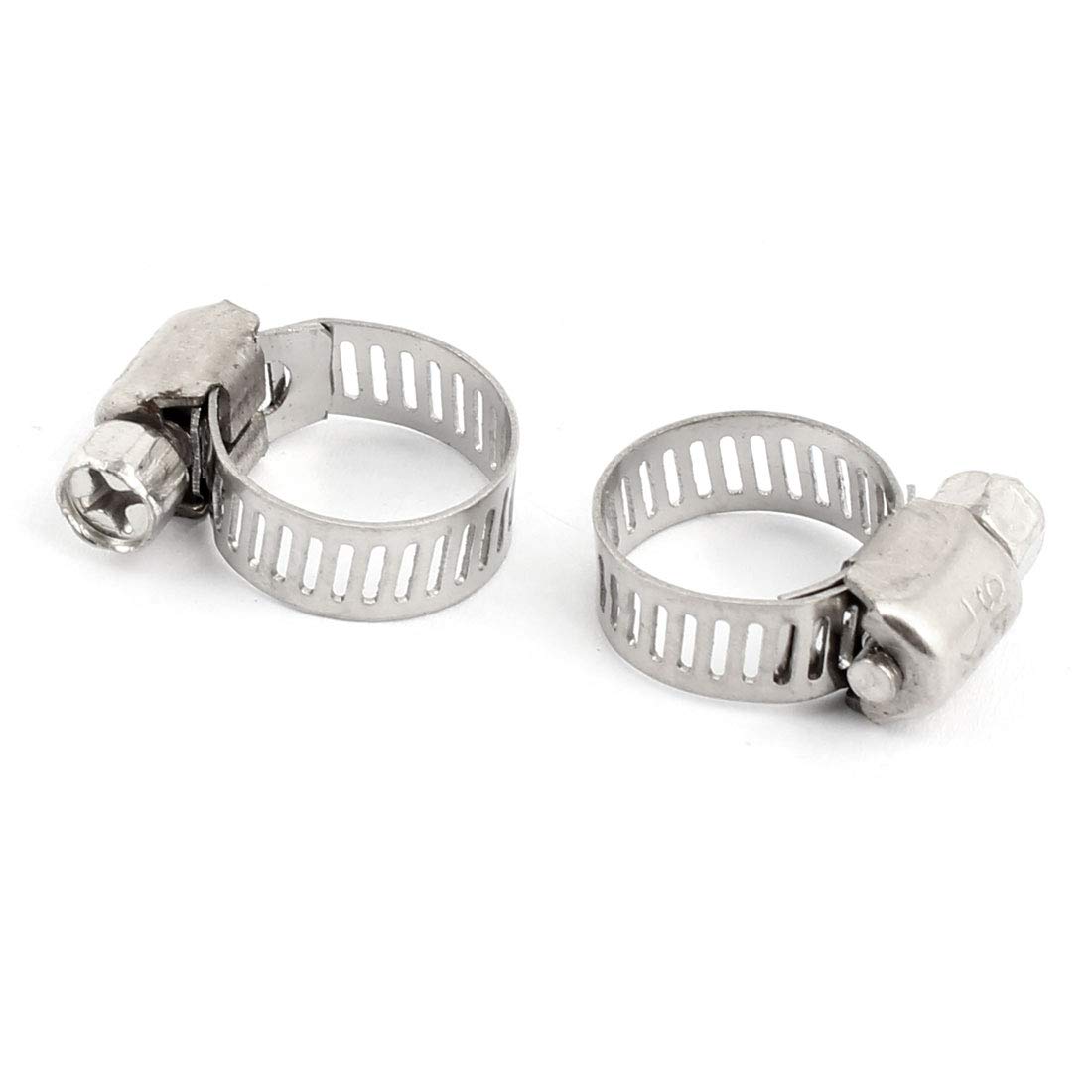 Aexit Stainless Steel Clamps Adjustable 9-16mm Tight Hose Pipe Fitting Worm Gear Strap Clamps Clamp 5pcs