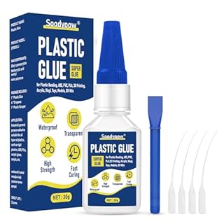 Soodyoow 30g Plastic Glue Extra Strong, Fast Cure Clear Super Glue, ABS Adhesive for Plastic, Model, Acrylic Glass, PLA, 3D Print, Hobbyist and Professional Use