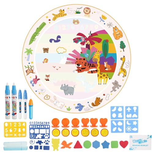 Alfombra de pintura al agua, alfombra de dibujo de agua para niños pequeños,Creative Kids Water Drawing Mat divertido | Juguetes educativos portátiles y ligeros para el hogar, la escuela, el interior
