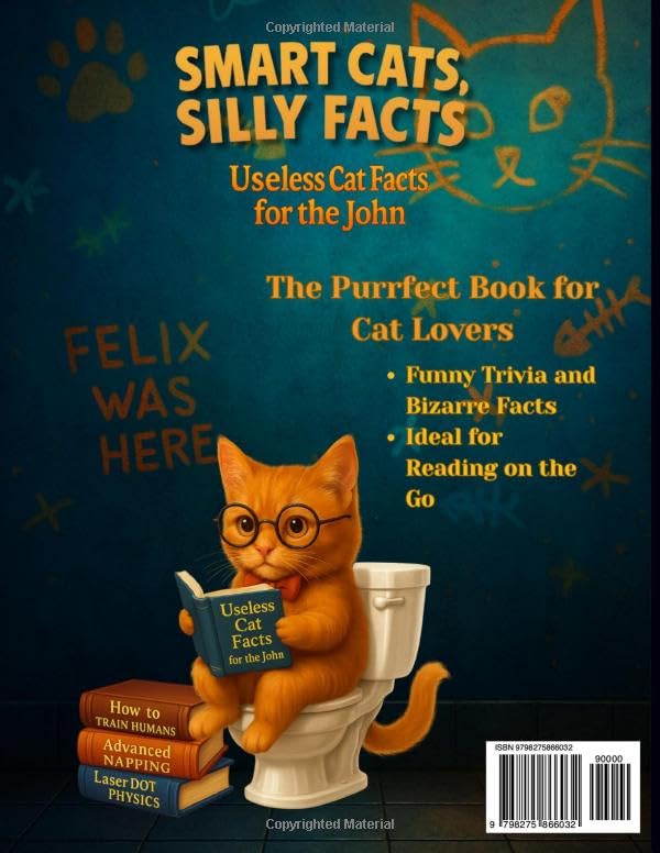 Smart Cats Silly Facts - Useless Cat Facts for the John: Discover why cats target sofas, curtains, and plants while you relax, laugh, and learn through playful bathroom-friendly trivia - Image 2