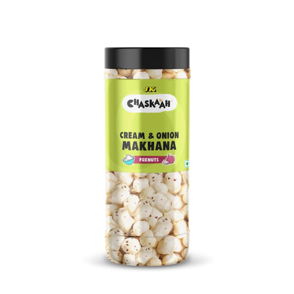 Chaskaah Cream and Onion Makhana, 70g by JK (Foxnuts, Phool Makhana)| Dry roasted | Gluten Free| MSG Free| Low Cholestrol| Rich in Calcium (B09Q69YC5C) Amazon Price History, Amazon Price Tracker