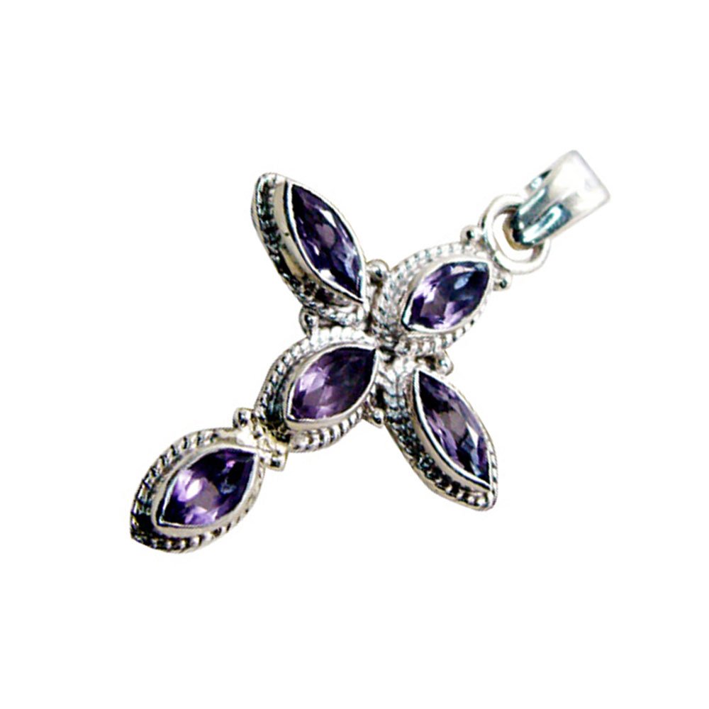 Collier améthyste véritable dames | Pendentif argent artisanal cluster - 5