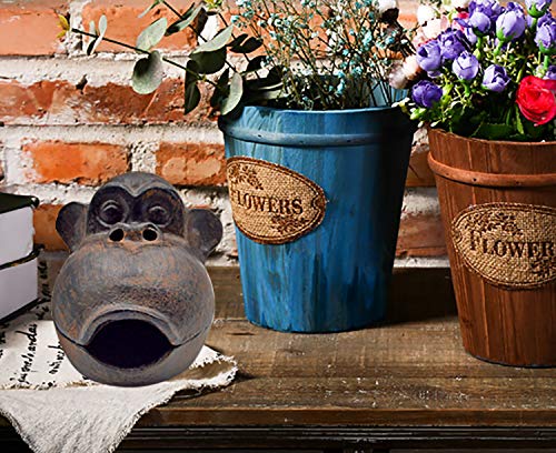 Cigar Ashtrays Outdoor for Patio, Home Office Countertop Decor Ash Holder Large Ash Tray, Cast Iron Funny Monkey, Best Gift for Smoker - Thumbnail 2