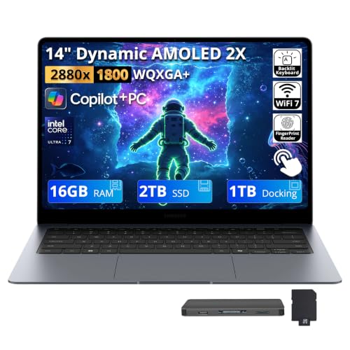 Samsung Galaxy Book6 Pro Copilot+ PC �m�[�g�p�\�R�� 14�C���` 3K AMOLED �^�b�`�X�N���[���AIntel Core Ultra 7 356H�A16GB LPDDR5X�A3TB�X�g���[�W (2TB SSD+1TB