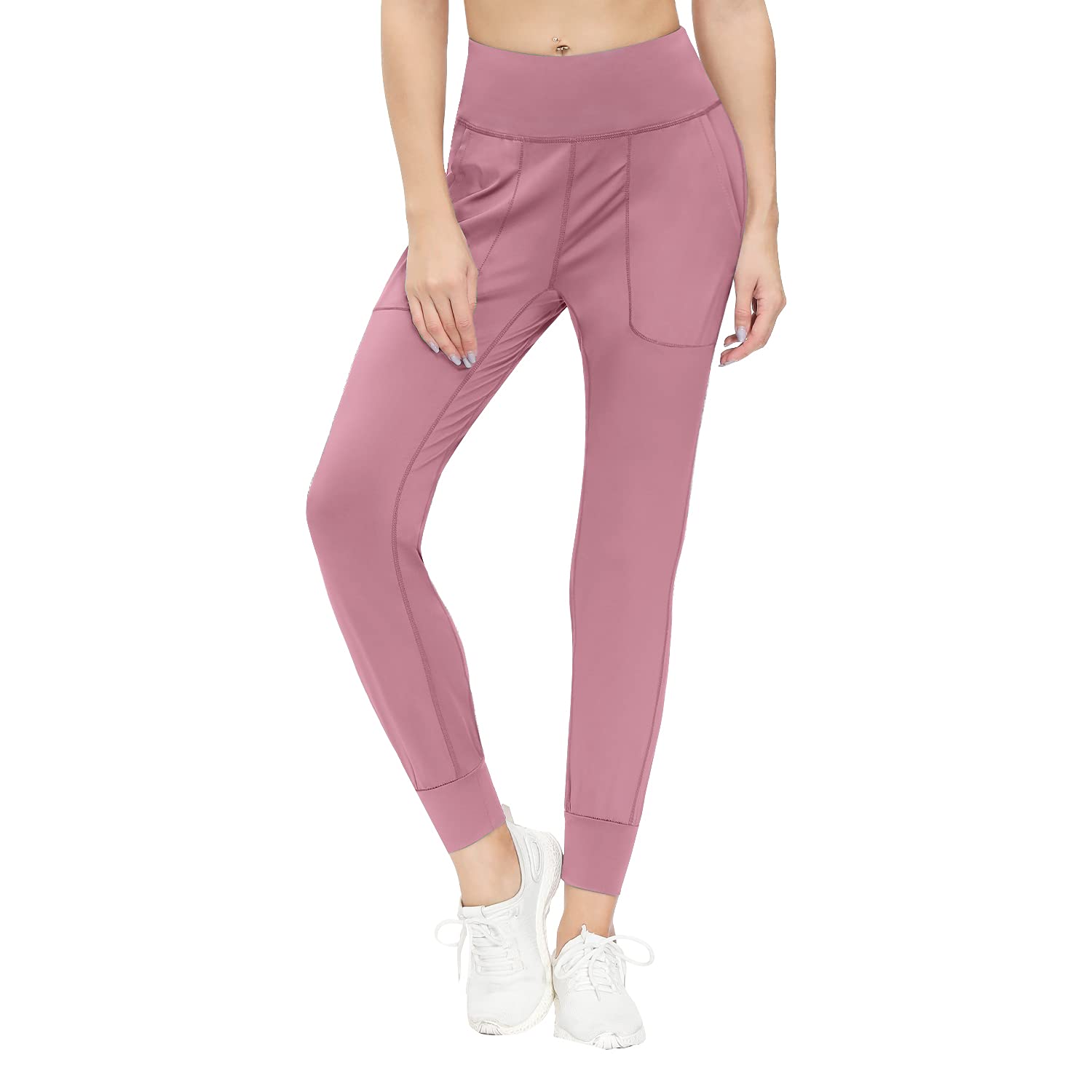 CINDYLOVER Womens Joggers with Pockets - High Waist Pants Workout Leggings Tapered Track Cuff Yoga Pants…