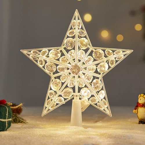 Stern Christbaumspitze, leuchtende Sternspitzen für Weihnachtsbäume,...