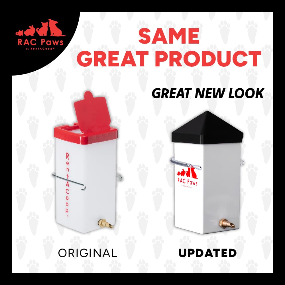 RentACoop 32oz(1L) Small Animal Drinker with No-Drip Brass Nozzle - Suitable for Small Pets, Bunnies, Hamsters, Guinea Pigs, Hedgehogs, Rabbits, Chinchillas, Mice and Rats