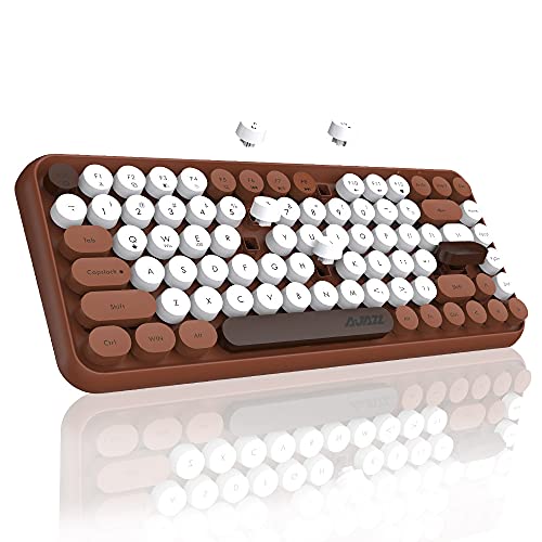 NACODEX-84-Key-Bluetooth-Typewriter-Keyboard-with-Cute-Retro-Round-Keycaps-Comfortable-Ergonomic-Wireless-Mini-Keyboard-for-iOS-Window-Android-Brown