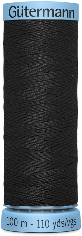 Gutermann Luxurious Pure Silk Sewing Thread 100m Black 000 - Each